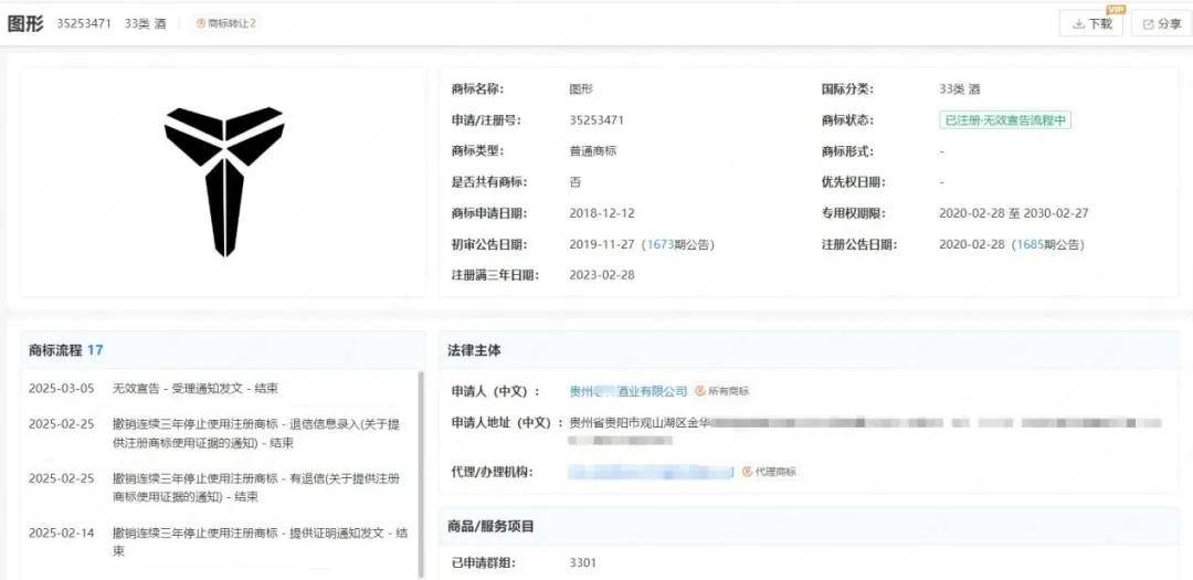 皇冠中国-科比遗孀起诉“贵州科比酱酒”商标侵权