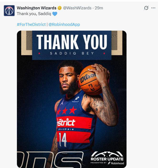 华盛顿奇才宣布欢迎新成员加盟 致谢前队员奠定基石